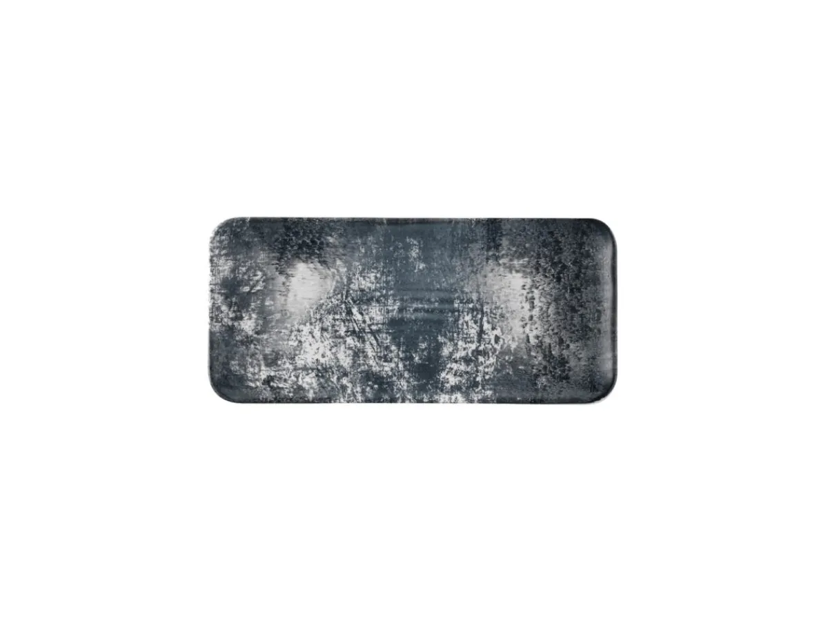 DUDSON Assiette organique noir porcelaine vitrifiée 35x16 cm Urban Clearance