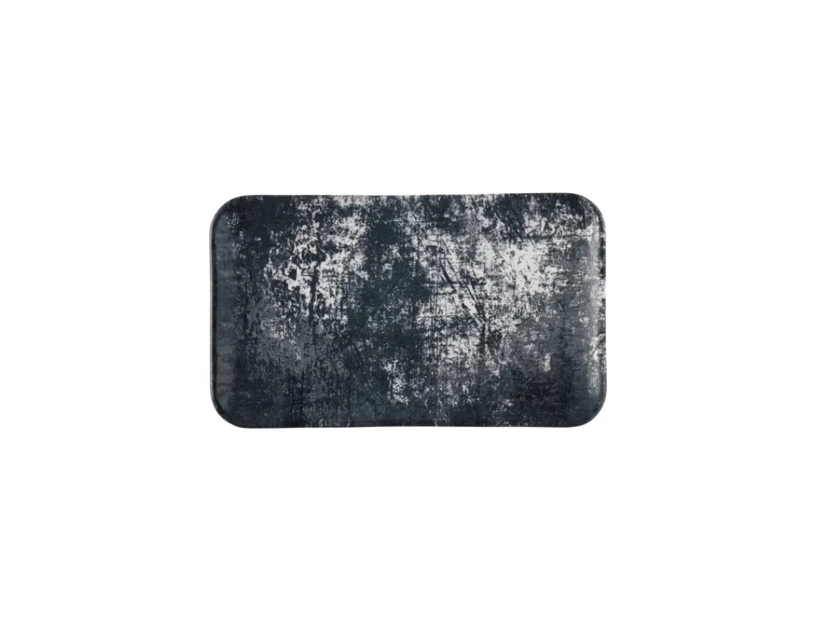 DUDSON Assiette organique noir porcelaine vitrifiée 27x16 cm Urban