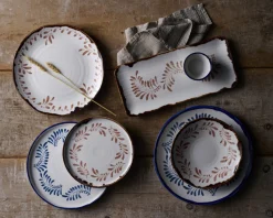 DUDSON Assiette organique terracotta porcelaine vitrifiée 27x16 cm Harvest Mediterranean Hot