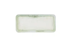 DUDSON Assiette organique vert porcelaine vitrifiée 35x16 cm Finca Flint Clearance