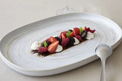 ACCOLADE Assiette ovale beige grès émaillé 33x22,5 cm Aurora Best