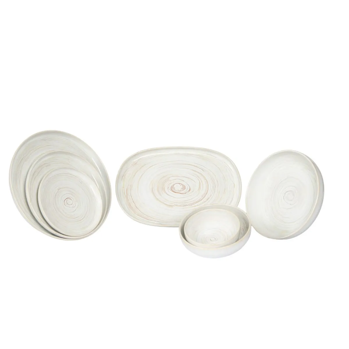 ACCOLADE Assiette ovale beige grès émaillé 33x22,5 cm Aurora Best