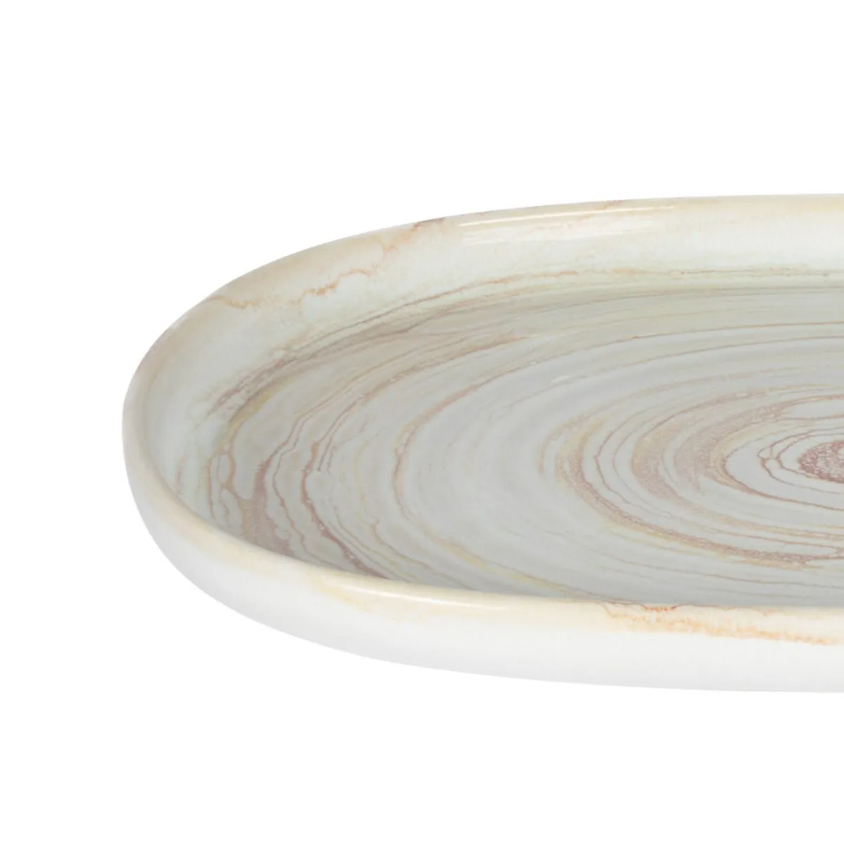 ACCOLADE Assiette ovale beige grès émaillé 33x22,5 cm Aurora Best