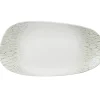 Assiette ovale beige porcelaine 18,5x35 cm Butterfly - DUDSON Outlet