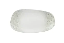 Assiette ovale beige porcelaine 18,5x35 cm Butterfly - DUDSON Outlet