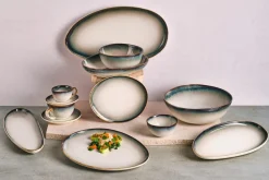 PROOF Assiette ovale blanc porcelaine 29x16 cm Akoya Hot