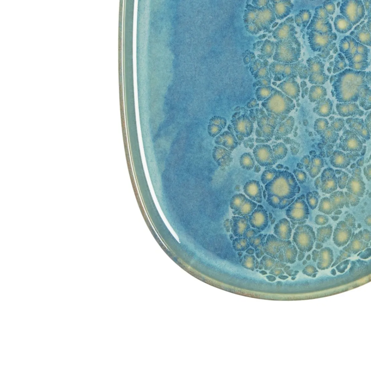 Assiette ovale bleu grès émaillé 33x22,5 cm Magic - ACCOLADE Discount