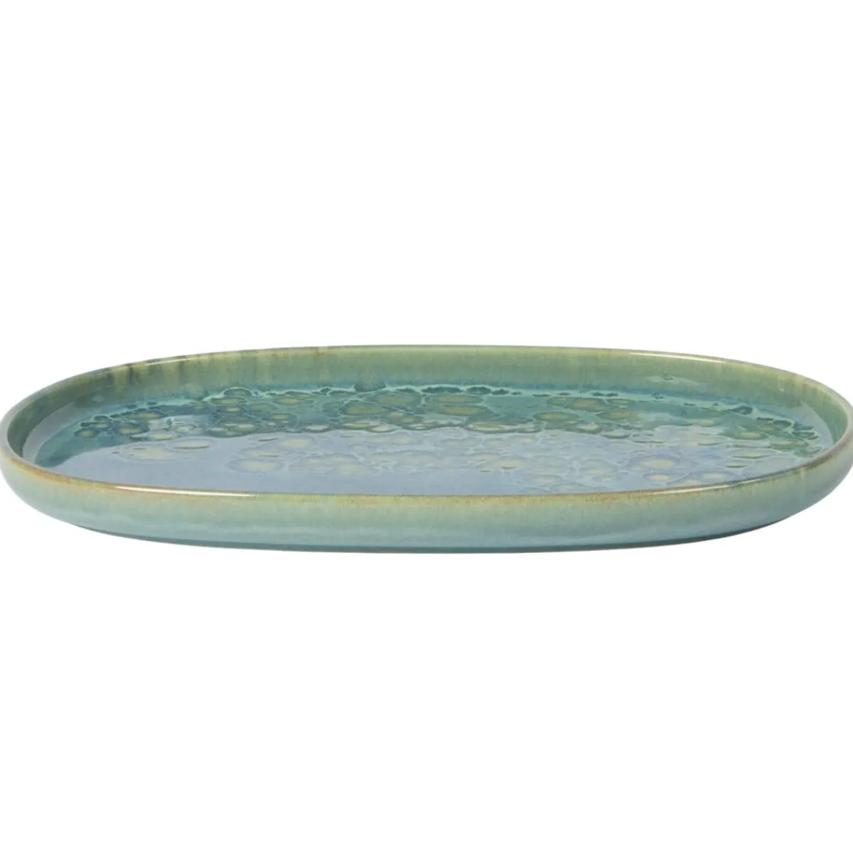 Assiette ovale bleu grès émaillé 33x22,5 cm Magic - ACCOLADE Discount