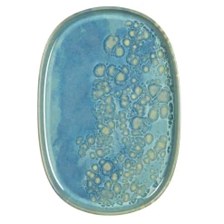 Assiette ovale bleu grès émaillé 33x22,5 cm Magic - ACCOLADE Discount