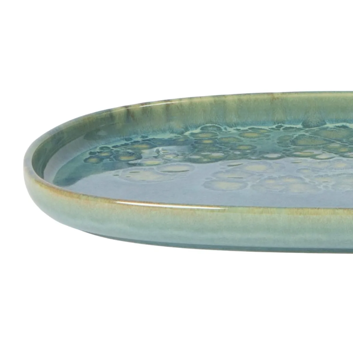 Assiette ovale bleu grès émaillé 33x22,5 cm Magic - ACCOLADE Discount