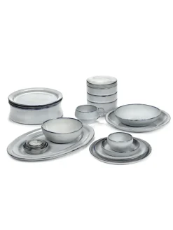 Assiette ovale bleu grès émaillé 38 cm Pure Blue - SERAX Clearance
