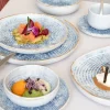 Assiette ovale bleu grès émaillé 33x22,5 cm Ice - ACCOLADE Clearance