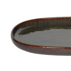 Assiette ovale Marron Bleu grès émaillé 33x22,5 cm Amber - ACCOLADE Hot
