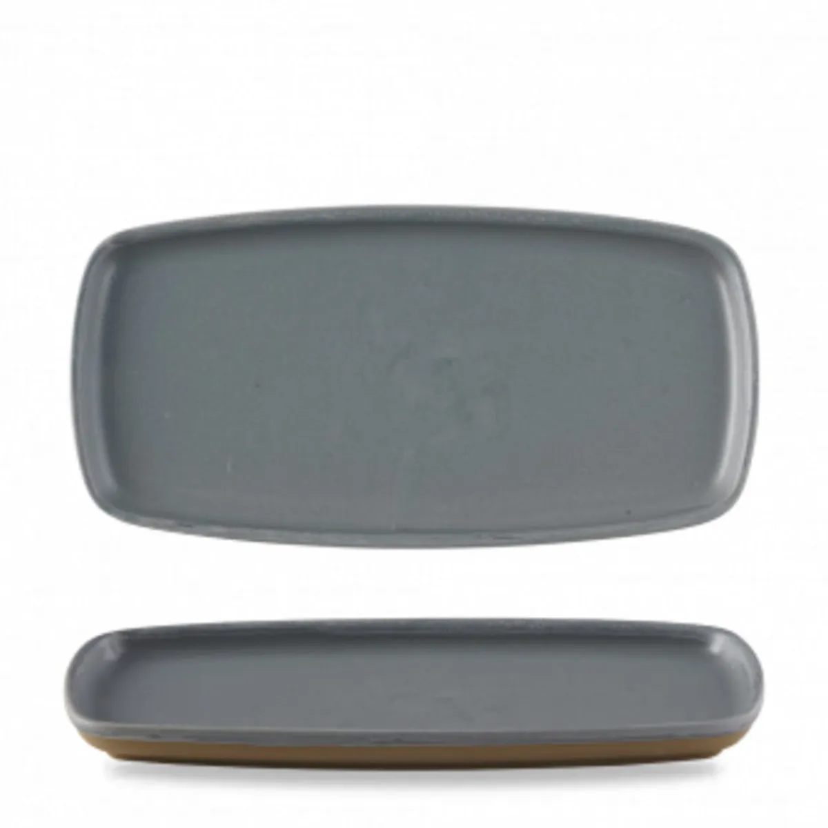 CHURCHILL Assiette à partager rectangulaire gris porcelaine vitrifiée 30x14,7 cm Emerge Seatle Hot