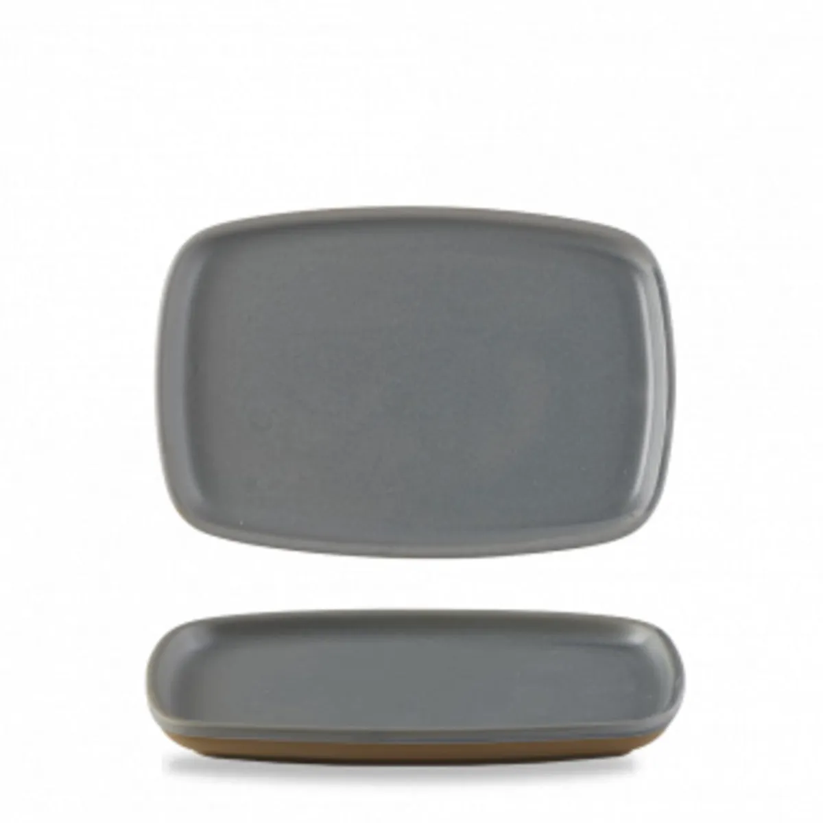 Assiette à partager rectangulaire gris porcelaine vitrifiée 22x15 cm Emerge Seatle - CHURCHILL Clearance