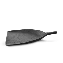 Assiette pelle Noir brut porcelaine culinaire 18,5x14,5 cm Yli - REVOL Clearance