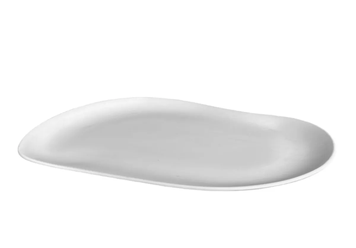 Assiette plate blanc porcelaine 46x31 cm Jelly - COOKPLAY Outlet