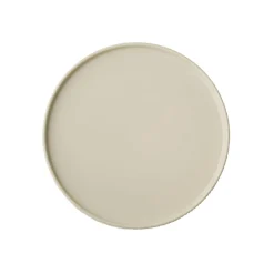 Assiette plate bord droit rond beige porcelaine Ø 26 cm The Grid - APS Hot