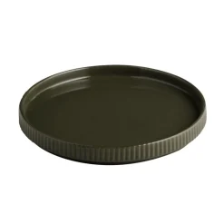 Assiette plate bord droit rond marron porcelaine Ø 20 cm The Grid - APS Discount
