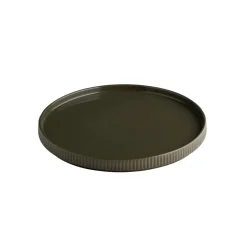 APS Assiette plate bord droit rond marron porcelaine Ø 26 cm The Grid Outlet