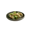 Assiette plate bord droit rond marron porcelaine Ø 23 cm The Grid - APS New