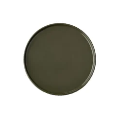 Assiette plate bord droit rond marron porcelaine Ø 23 cm The Grid - APS New