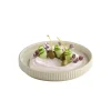 APS Assiette plate bord droit rond beige porcelaine Ø 16 cm The Grid Outlet