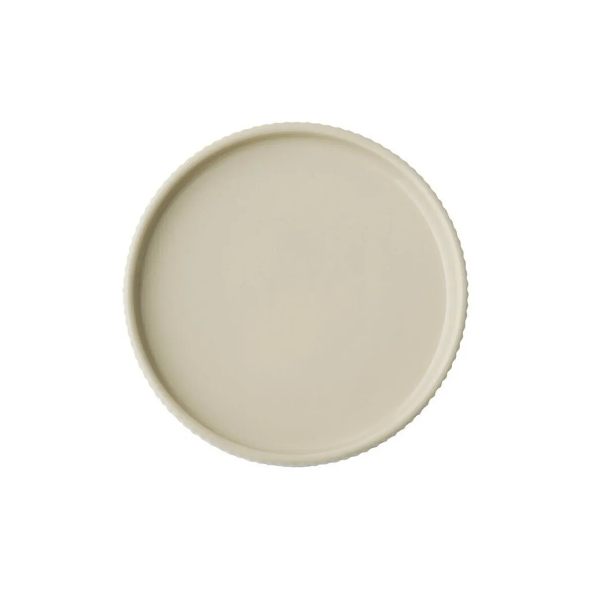 APS Assiette plate bord droit rond beige porcelaine Ø 16 cm The Grid Outlet