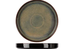 PROOF Assiette plate à bord droit rond noir porcelaine Ø 25 cm Bogota Hot