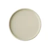 Assiette plate bord droit rond beige porcelaine Ø 14 cm The Grid - APS Hot