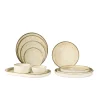 Assiette plate bord droit rond beige porcelaine Ø 20 cm Lunéa - PRO.MUNDI Online