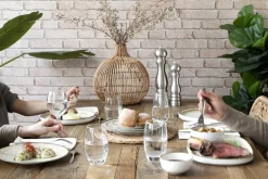 Assiette plate bord droit rond beige porcelaine Ø 20 cm Lunéa - PRO.MUNDI Online