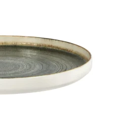 Assiette plate bord droit rond gris anthracite porcelaine Ø 27 cm Terra - PRO.MUNDI Clearance
