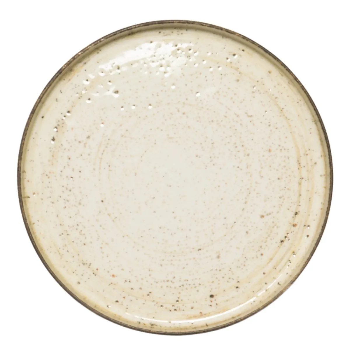 PRO.MUNDI Assiette plate bord droit rond beige porcelaine Ø 25 cm Lunéa Discount
