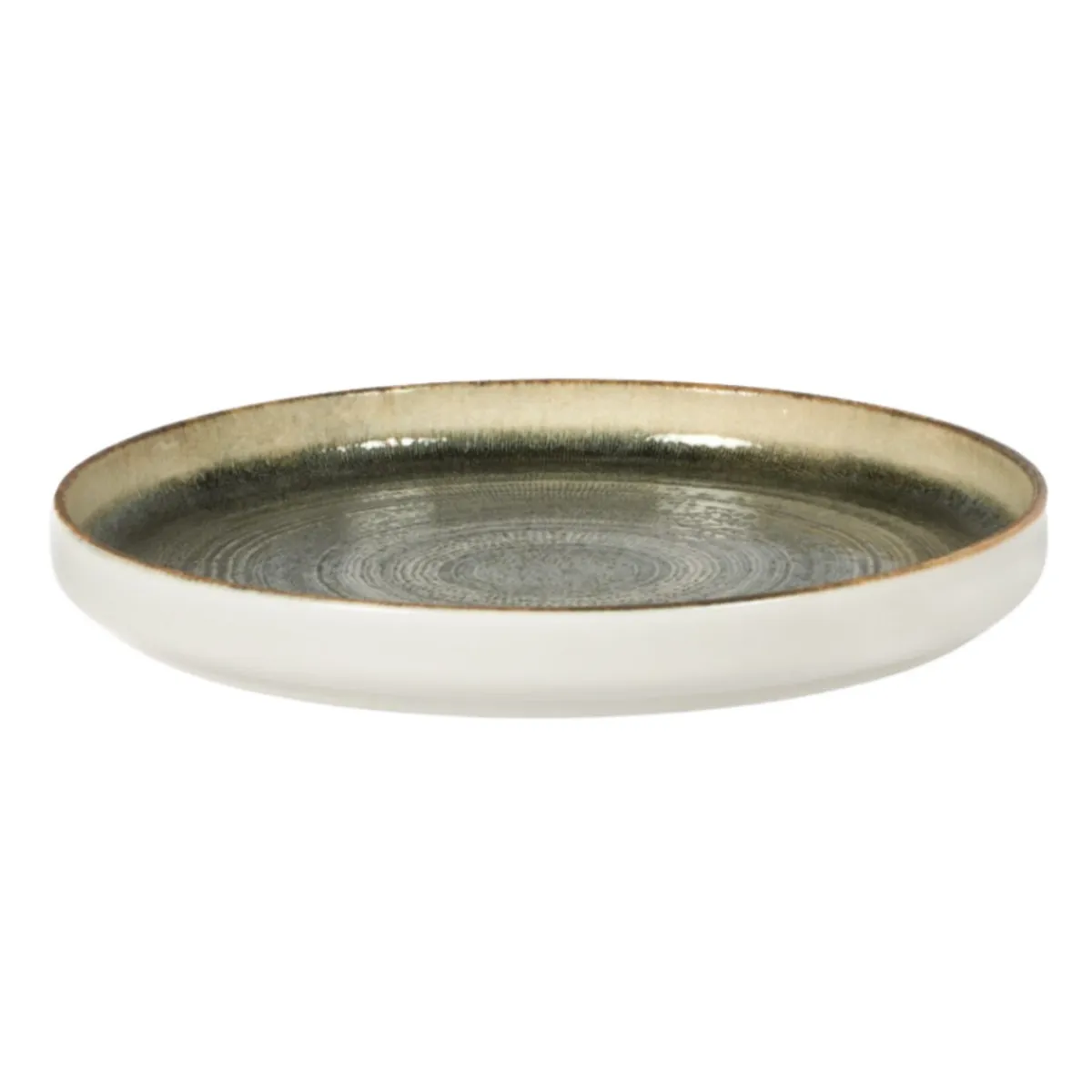 PRO.MUNDI Assiette plate bord droit rond gris anthracite porcelaine Ø 20 cm Terra Best