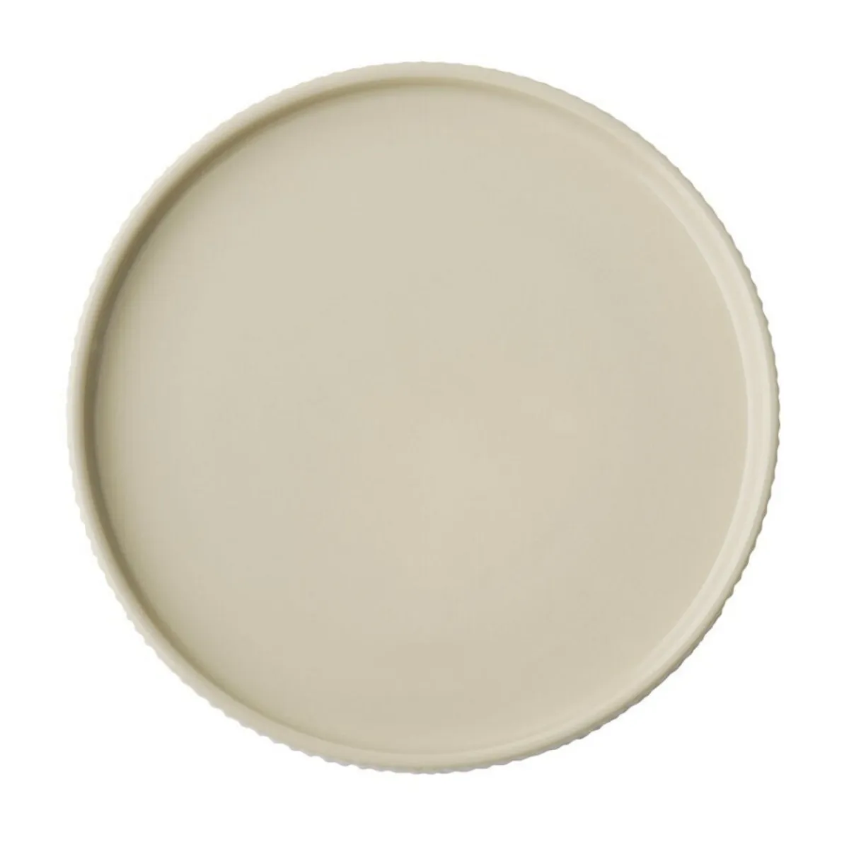 Assiette plate bord droit rond beige porcelaine Ø 20 cm The Grid - APS Clearance
