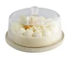 Assiette plate bord droit rond beige porcelaine Ø 32 cm The Grid - APS