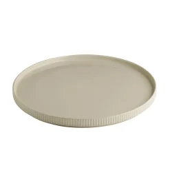 Assiette plate bord droit rond beige porcelaine Ø 32 cm The Grid - APS
