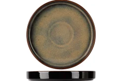 Assiette plate à bord droit rond noir porcelaine Ø 21 cm Bogota - PROOF New