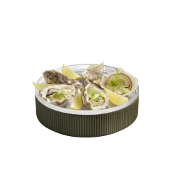 Assiette plate bord droit rond transparent verre Ø 23 cm The Grid - APS Clearance