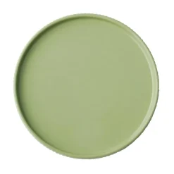 APS Assiette plate bord droit rond vert porcelaine Ø 20 cm The Grid Outlet