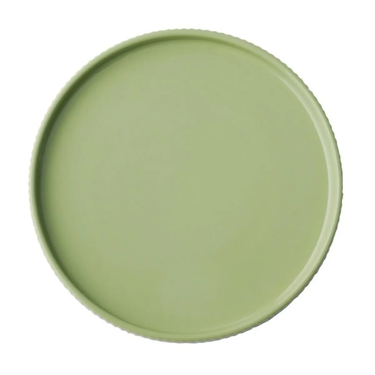 APS Assiette plate bord droit rond vert porcelaine Ø 20 cm The Grid Outlet