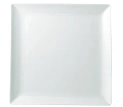 Assiette plate carré blanc porcelaine vitrifiée 16x16 cm Edina - PRO.MUNDI Online