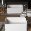 Assiette plate carré blanc porcelaine 32x32 cm Fractal - RAK Discount