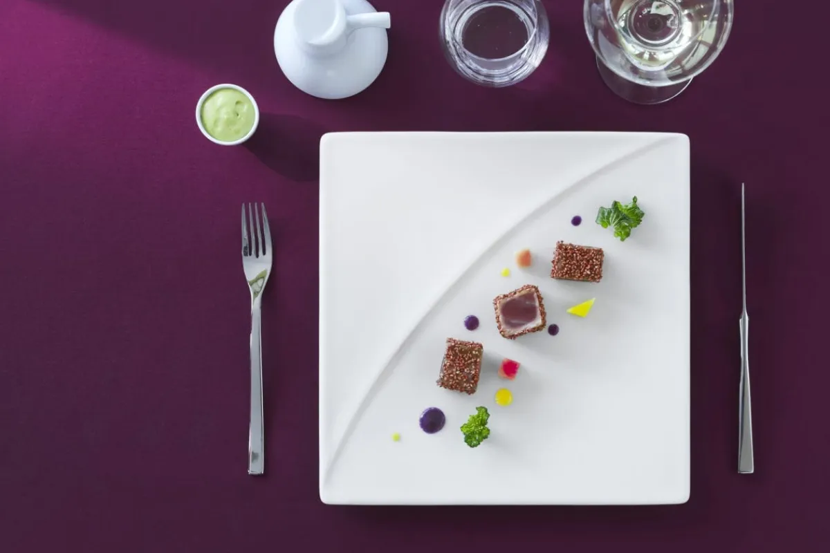 RAK Assiette plate carré blanc porcelaine vitrifiée 29x29 cm Moon