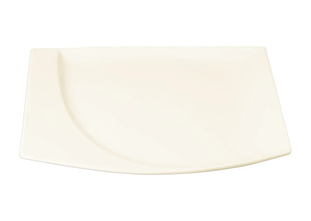 Assiette plate carré ivoire porcelaine vitrifiée 20,1x18,4 cm Mazza - RAK Discount