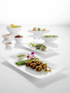 VILLEROY & BOCH Assiette plate carré ivoire porcelaine bone china 31x31 cm Modern Grace Online