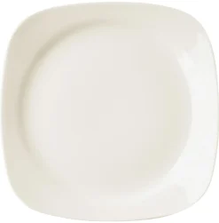 Assiette plate carré ivoire porcelaine vitrifiée 27x27 cm Ska - RAK New