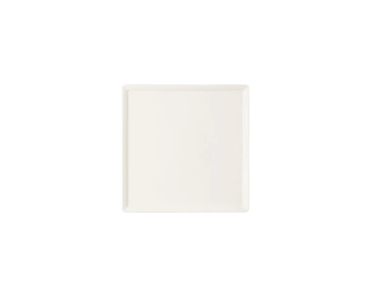 Assiette plate carré ivoire porcelaine vitrifiée 14,2x14,2 cm Allspice - RAK Discount