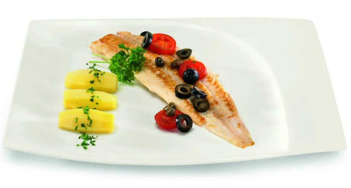 Assiette plate carré ivoire porcelaine vitrifiée 25,9x23,2 cm Mazza - RAK Hot